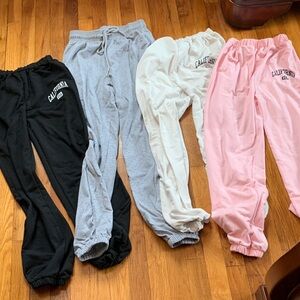 Kids Sweatpants Set - Black, Gray, White, Pink Bundle of 4